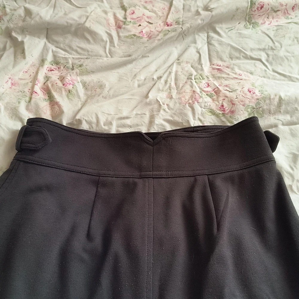 Anthropology Maeve Black Pencil Skirt Buckles - Picture 4 of 5